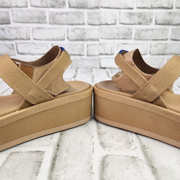 Rothy's The Lightweight Wedge Women's Sz 9.5 Beach Sand Chunky Platform Sandals - Picture 4 of 10